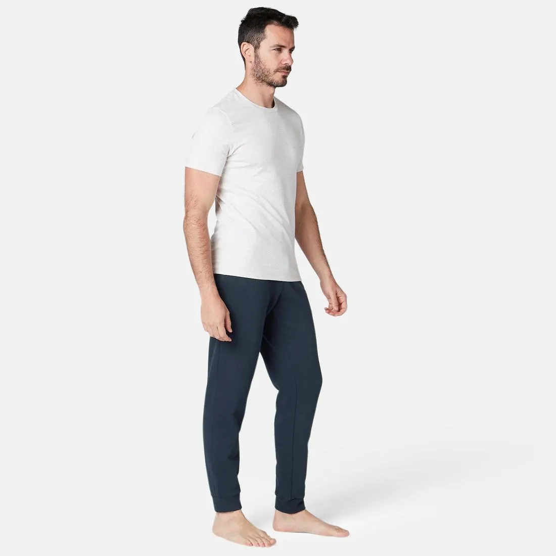 Pantalon jogging chaud fitness homme - 100 noir