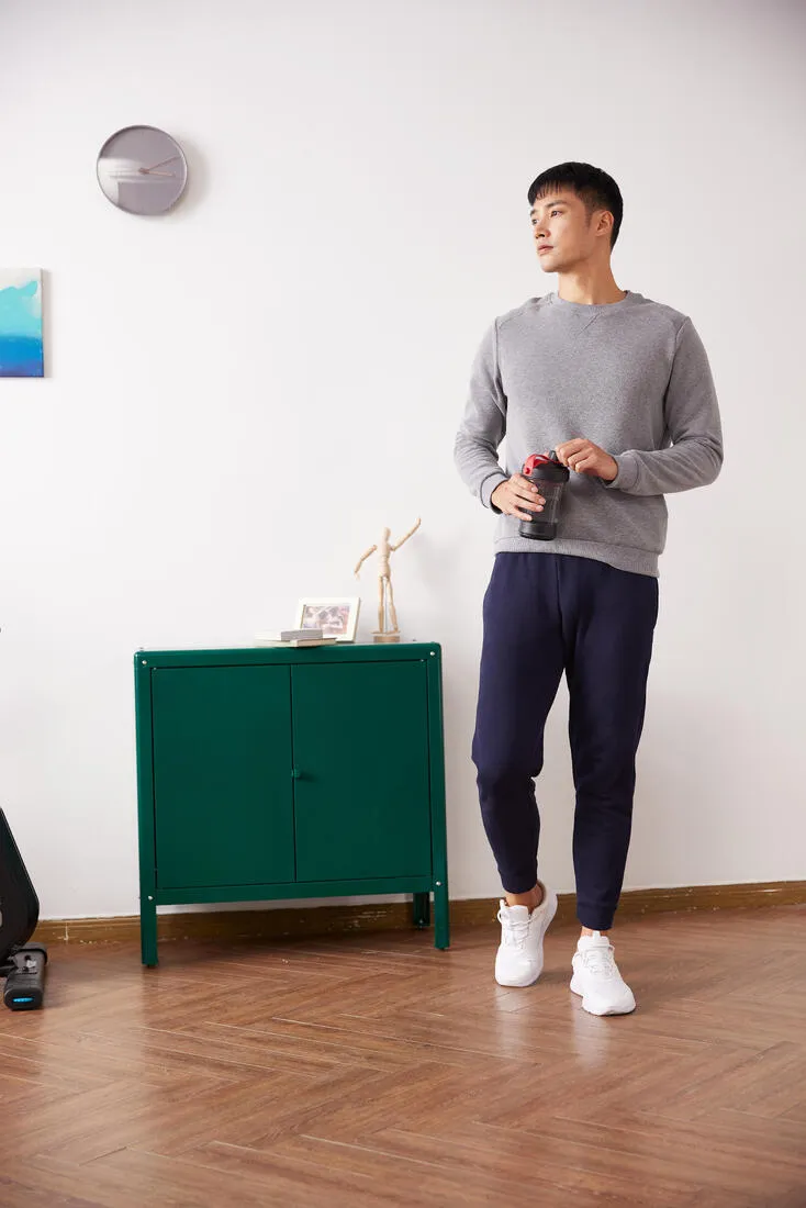Pantalon jogging chaud fitness homme - 100 noir