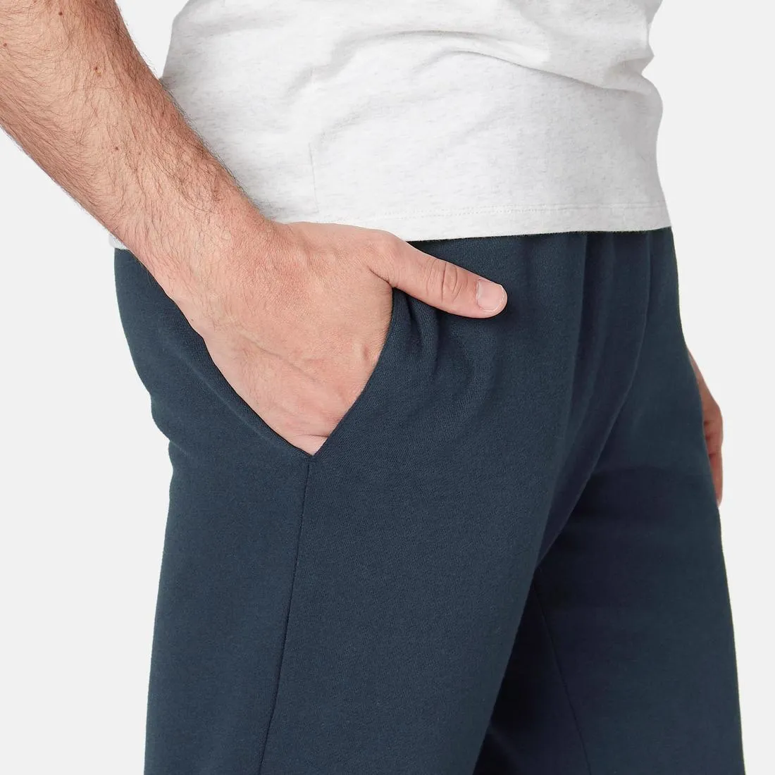 Pantalon jogging chaud fitness homme - 100 noir