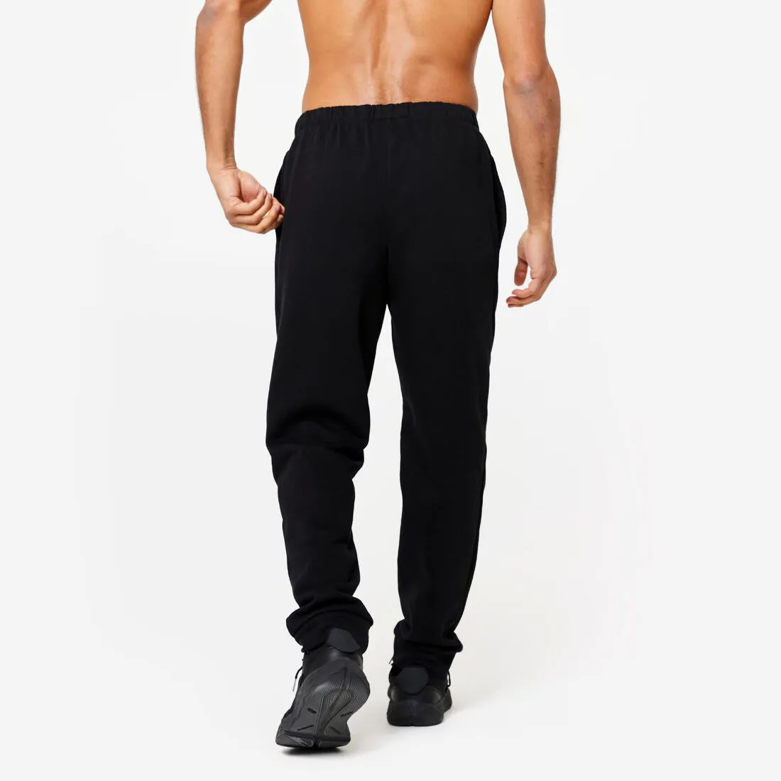 Pantalon jogging chaud fitness homme - 100 noir