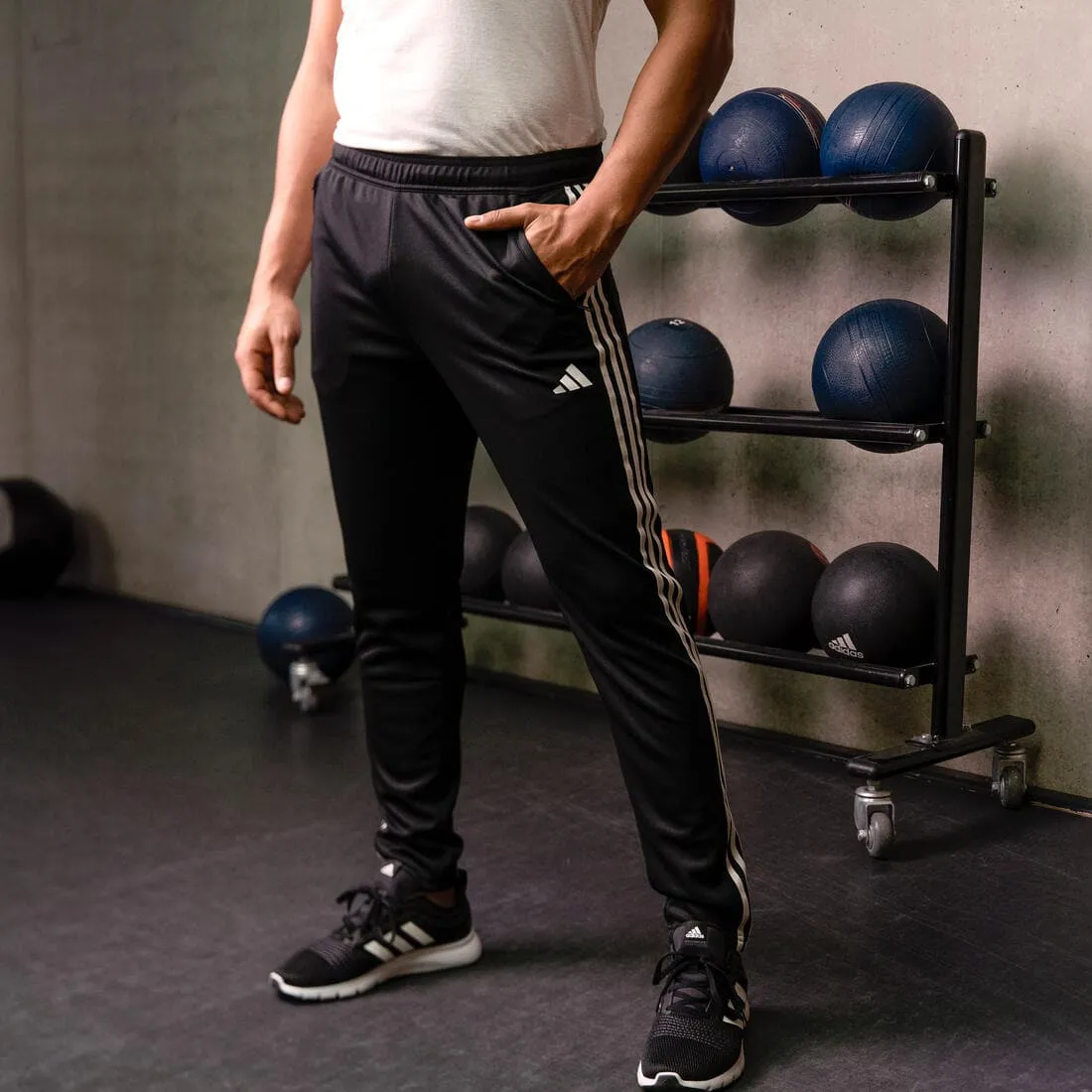 PANTALON JOGGING DE FITNESS CARDIO ADIDAS HOMME NOIR