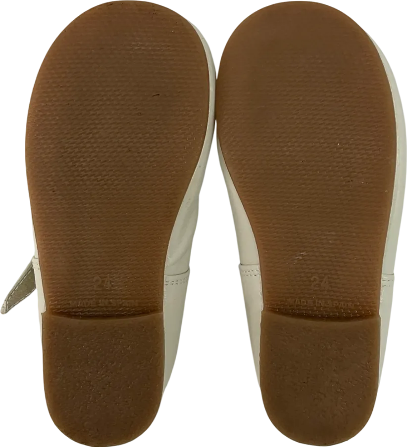 Papouelli Cream Sienna Leather Shoes UK 7 EU 24 👼