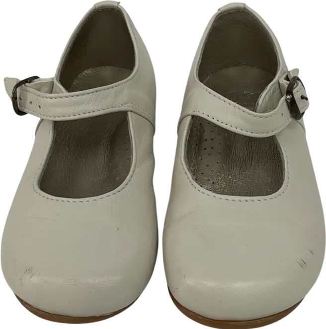 Papouelli Cream Sienna Leather Shoes UK 7 EU 24 👼