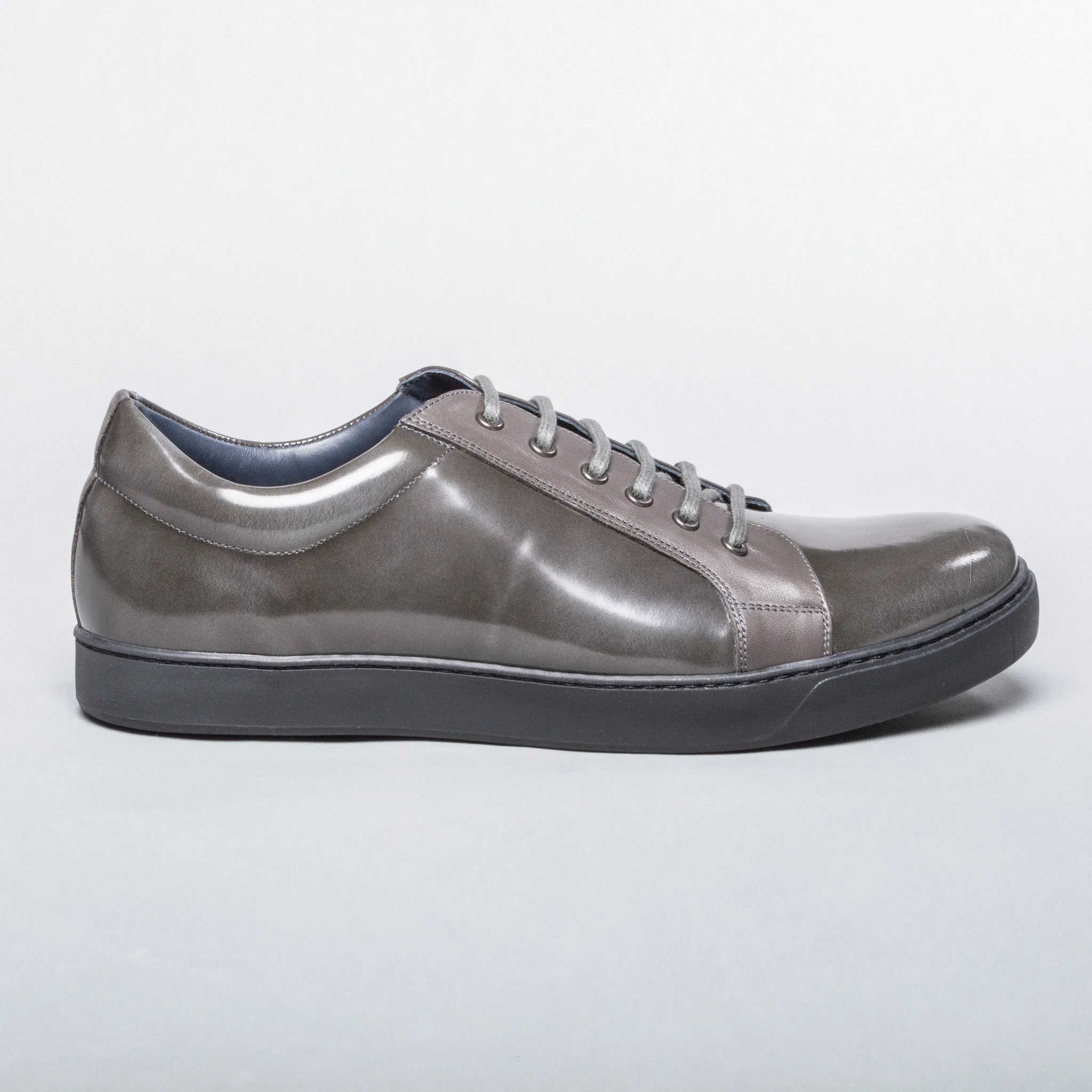 Patent Leather Sneaker - Light Grey