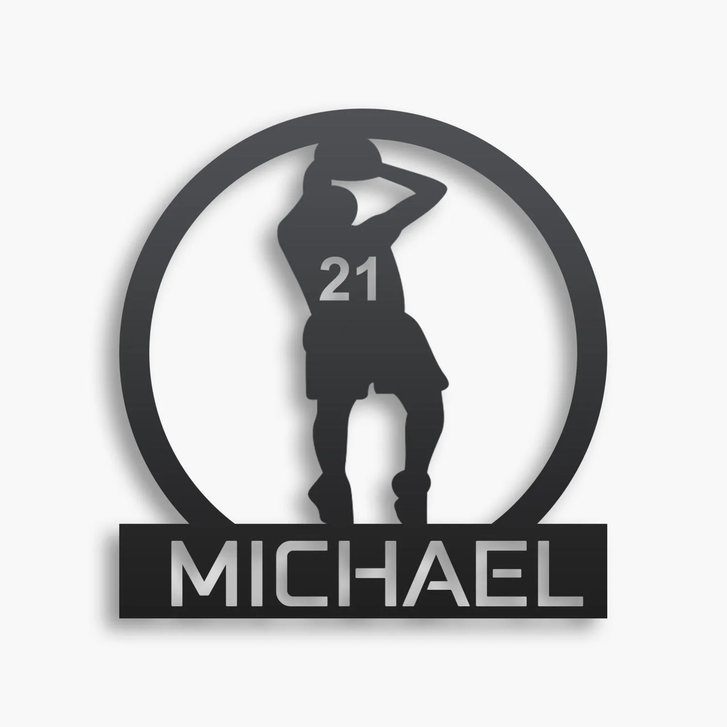 Personalized Round Basketball Metal Wall Art - Custom Name Sports Decor