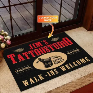 Personalized Tattoo Studio Door Mat, Custom Doormat, Tattoos Doormat