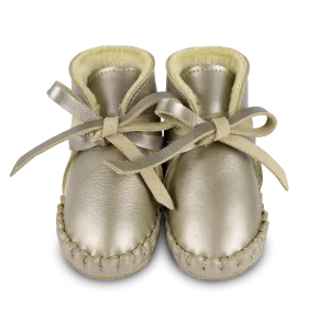 Pina Exclusive Booties | Champagne Metallic Leather