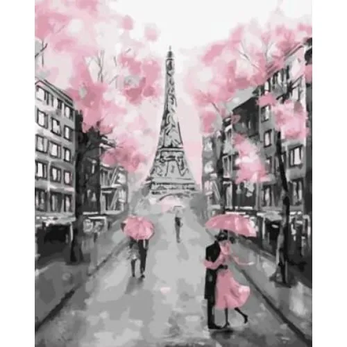 Pink Paris – Canvastly DIY Paint By Numbers