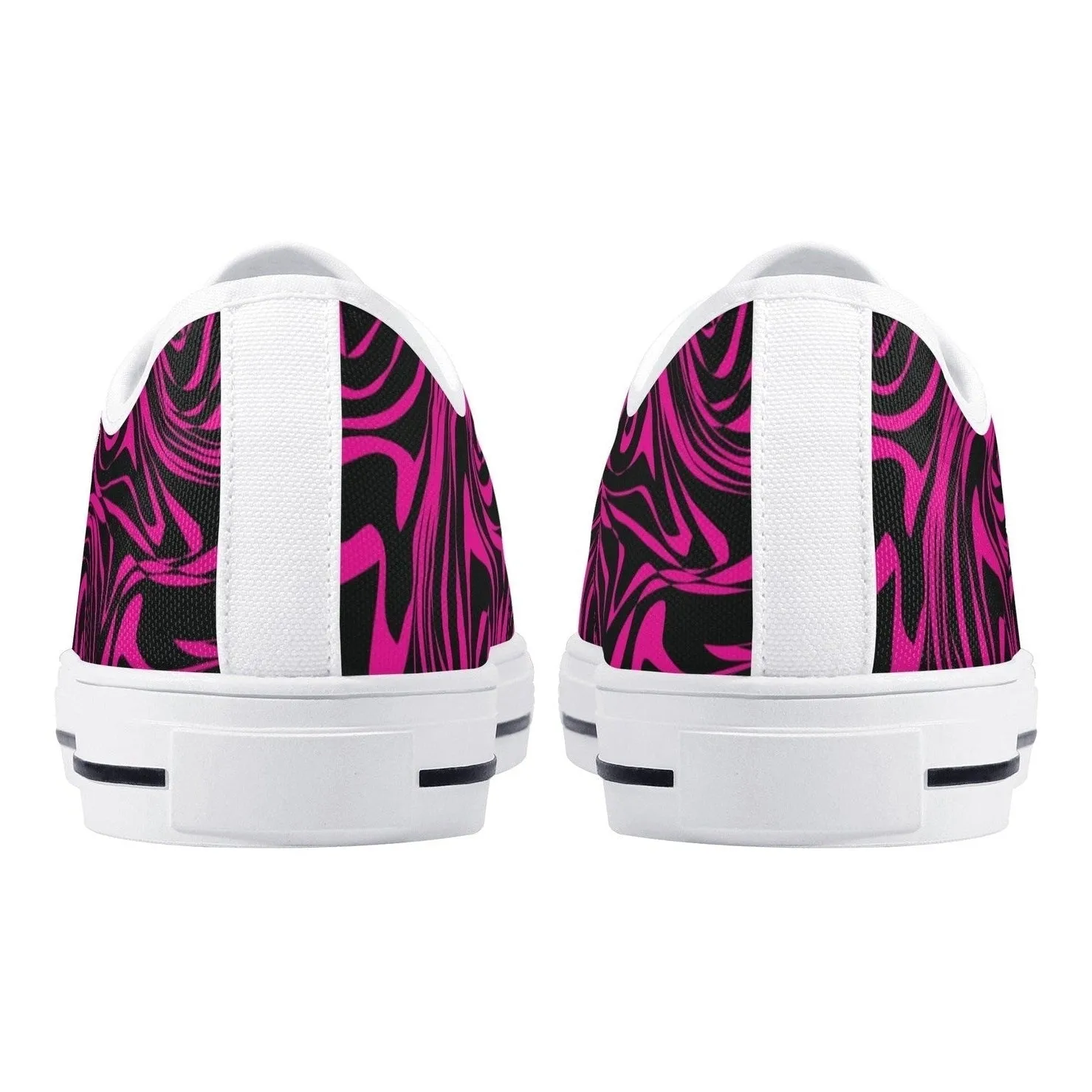 Pink Zebra Womens  Low Top Canvas Shoes