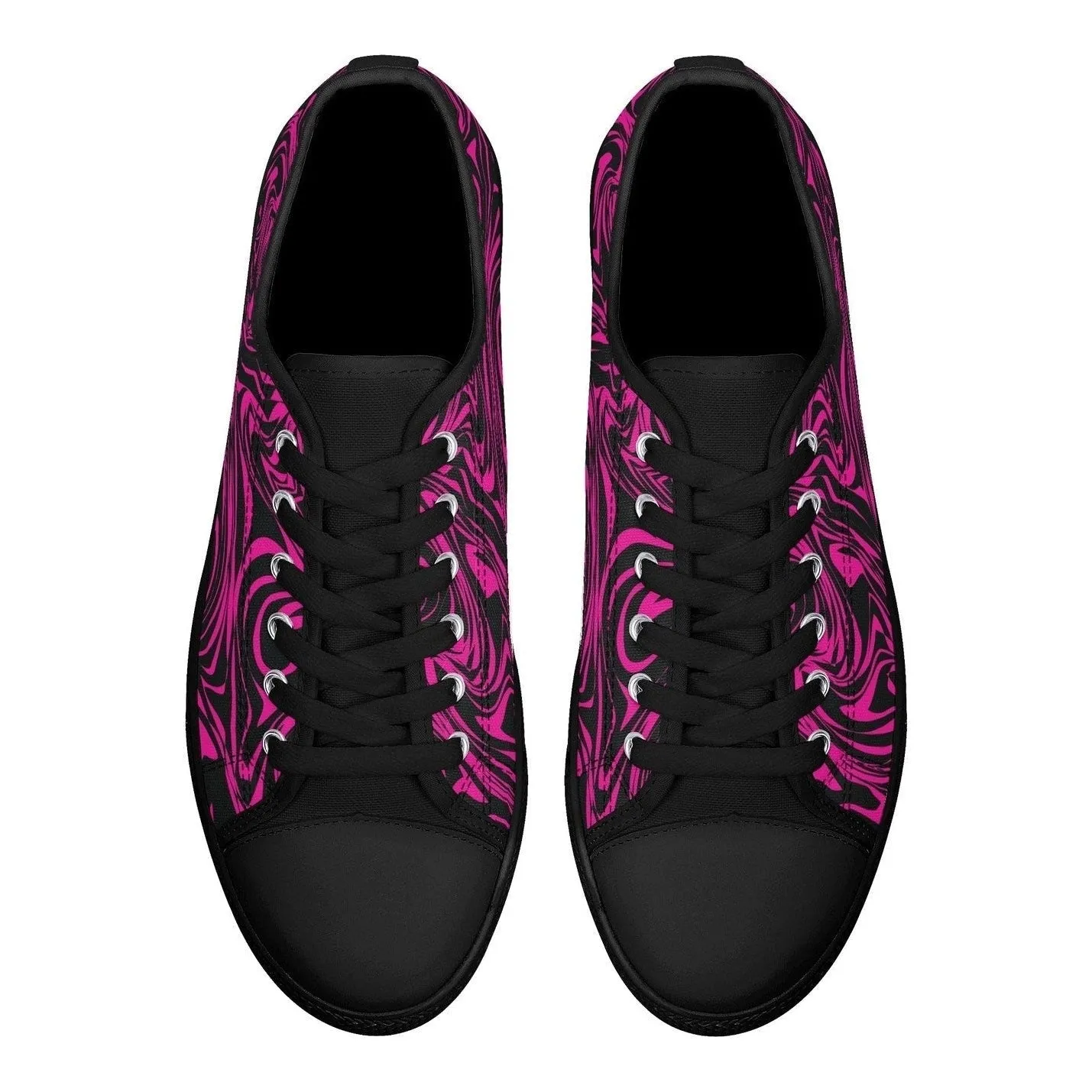 Pink Zebra Womens  Low Top Canvas Shoes