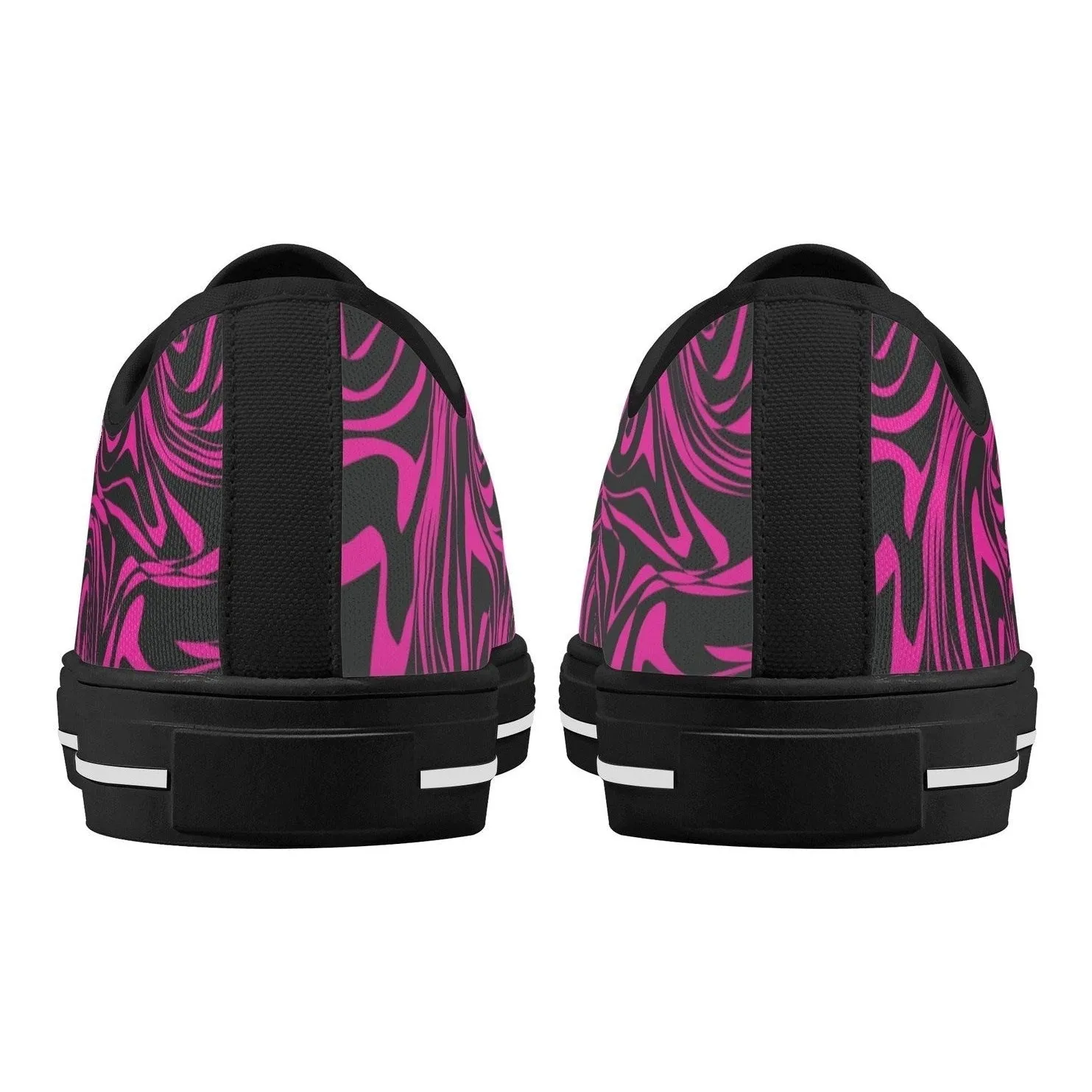 Pink Zebra Womens  Low Top Canvas Shoes