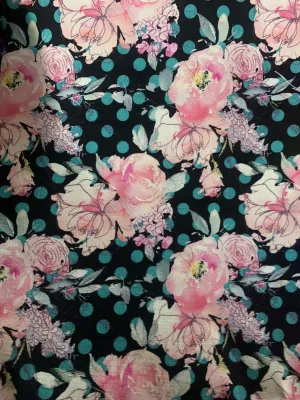 Polka pink floral- Canvas