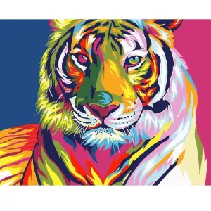 Psychedelic Snow Tiger - Canvastly DIY Paint By Numbers