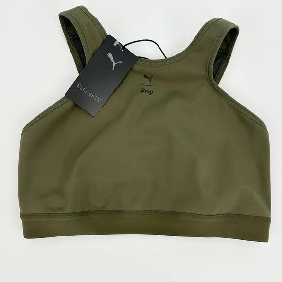 Puma x Goop Ellavate Olive Green NWT High Support S Sports Bra‎ Athletic Workout