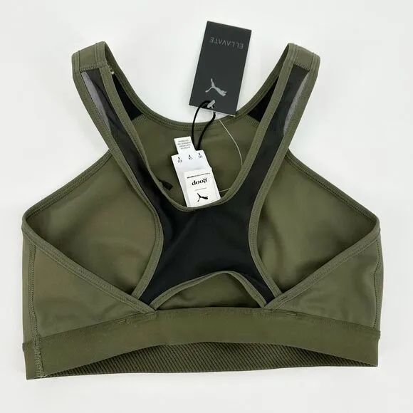 Puma x Goop Ellavate Olive Green NWT High Support S Sports Bra‎ Athletic Workout