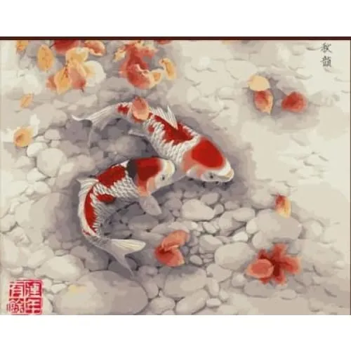 Red Fishes – Canvastly DIY Paint By Numbers