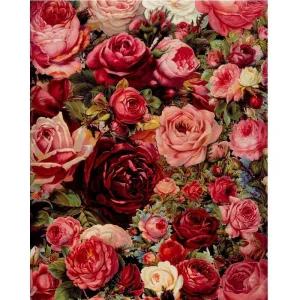 Red Vintage Flowers - Canvastly DIY Paint By Numbers