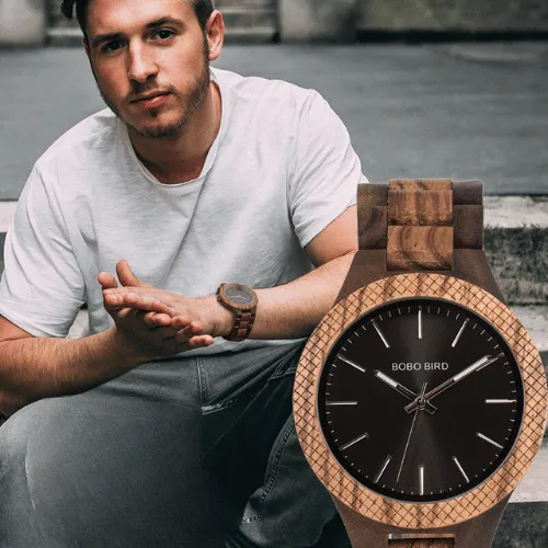Relógio de Bambu Masculino - Classic Watch