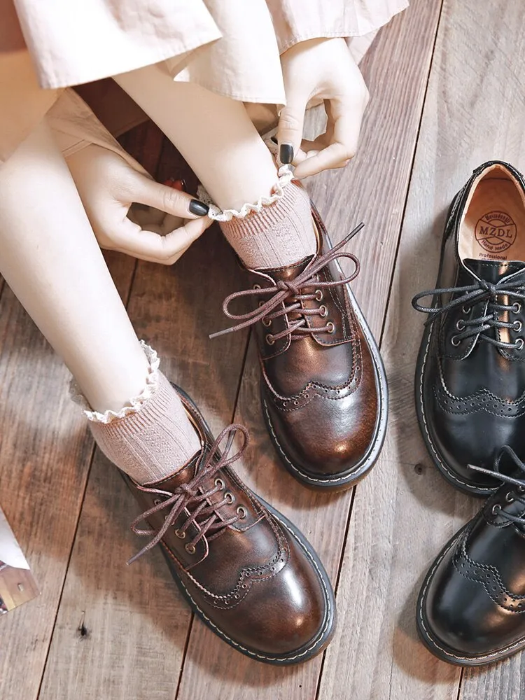 Retro College Style  Lolita Single Shoes