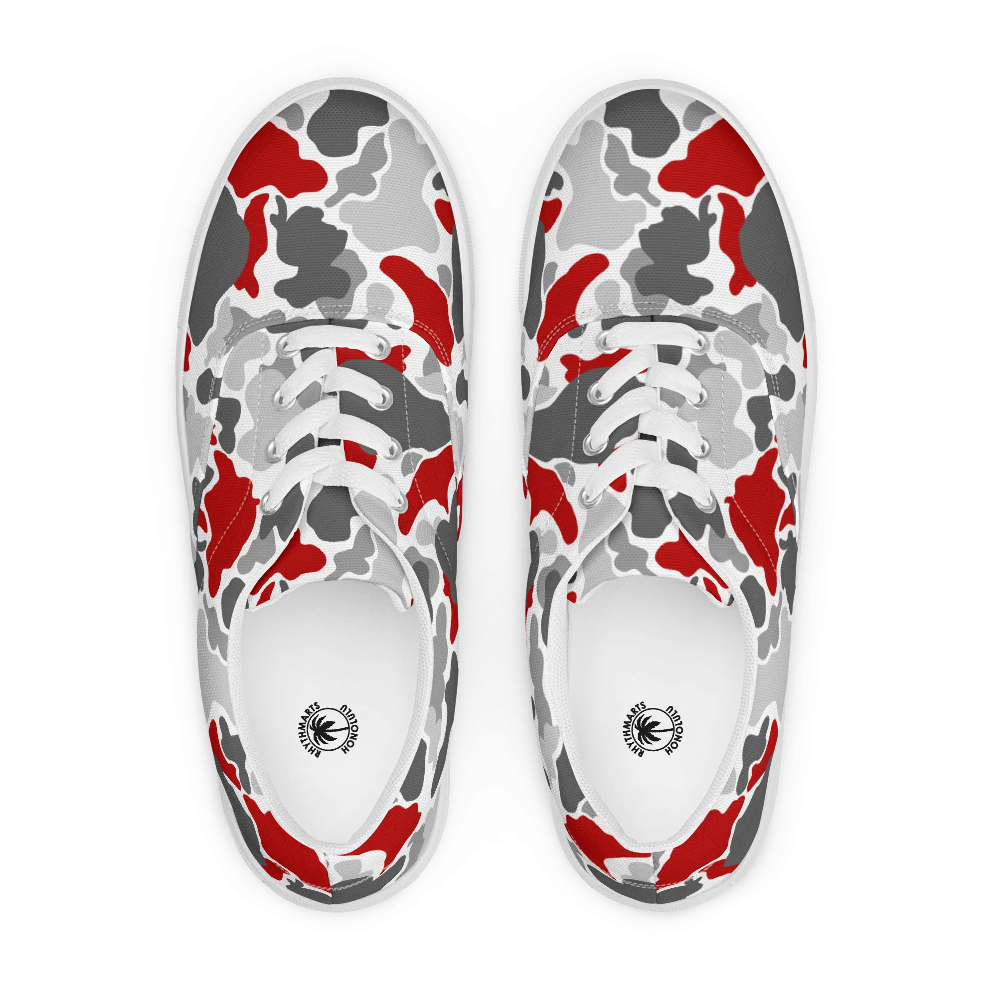 Rhythm Arts Camo-Red Men’s lace-up canvas shoes