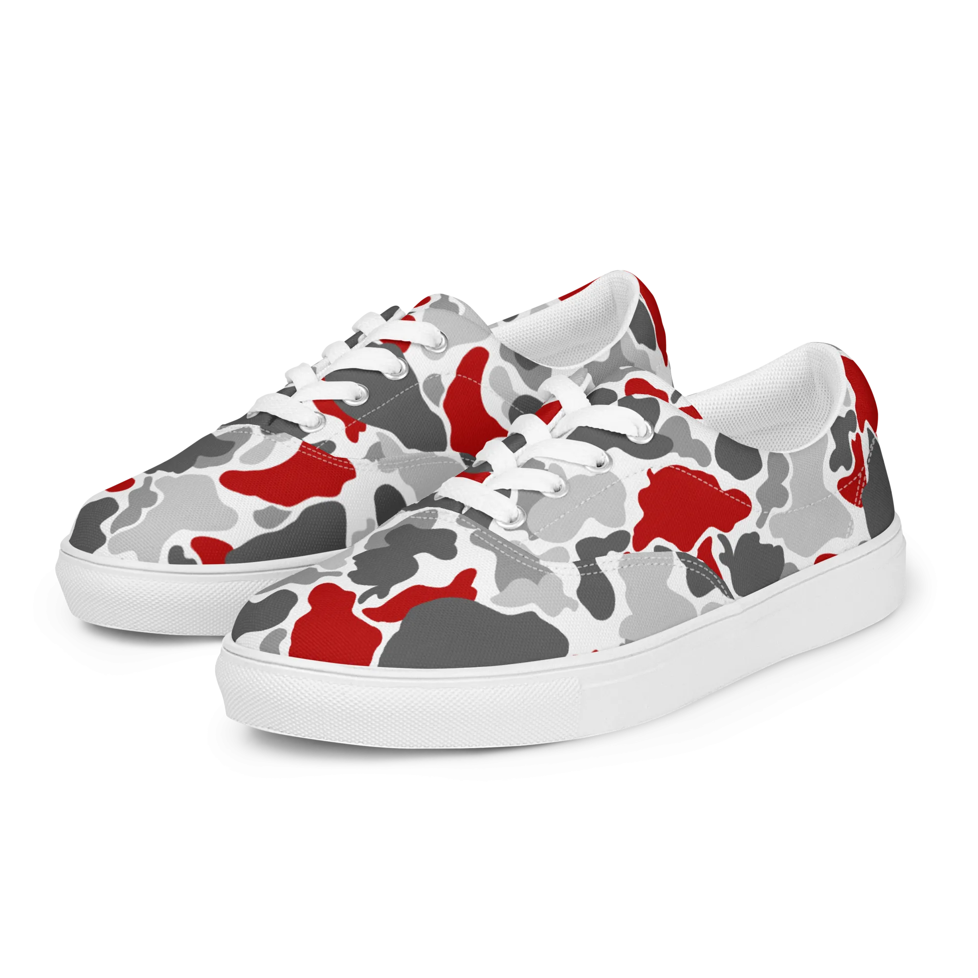 Rhythm Arts Camo-Red Men’s lace-up canvas shoes