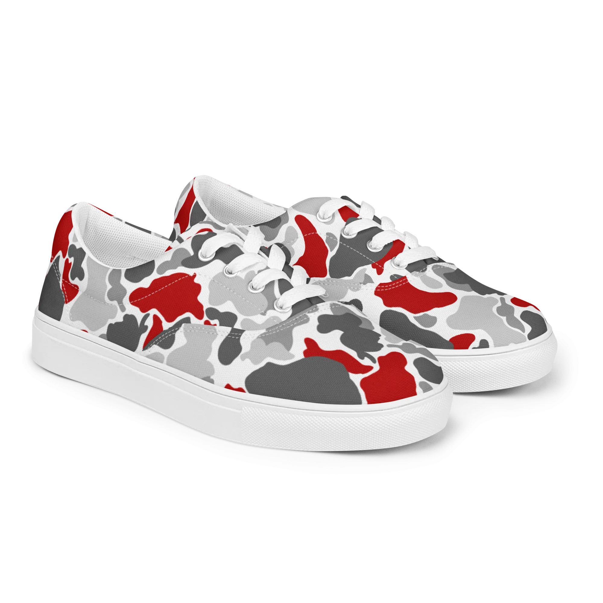 Rhythm Arts Camo-Red Men’s lace-up canvas shoes