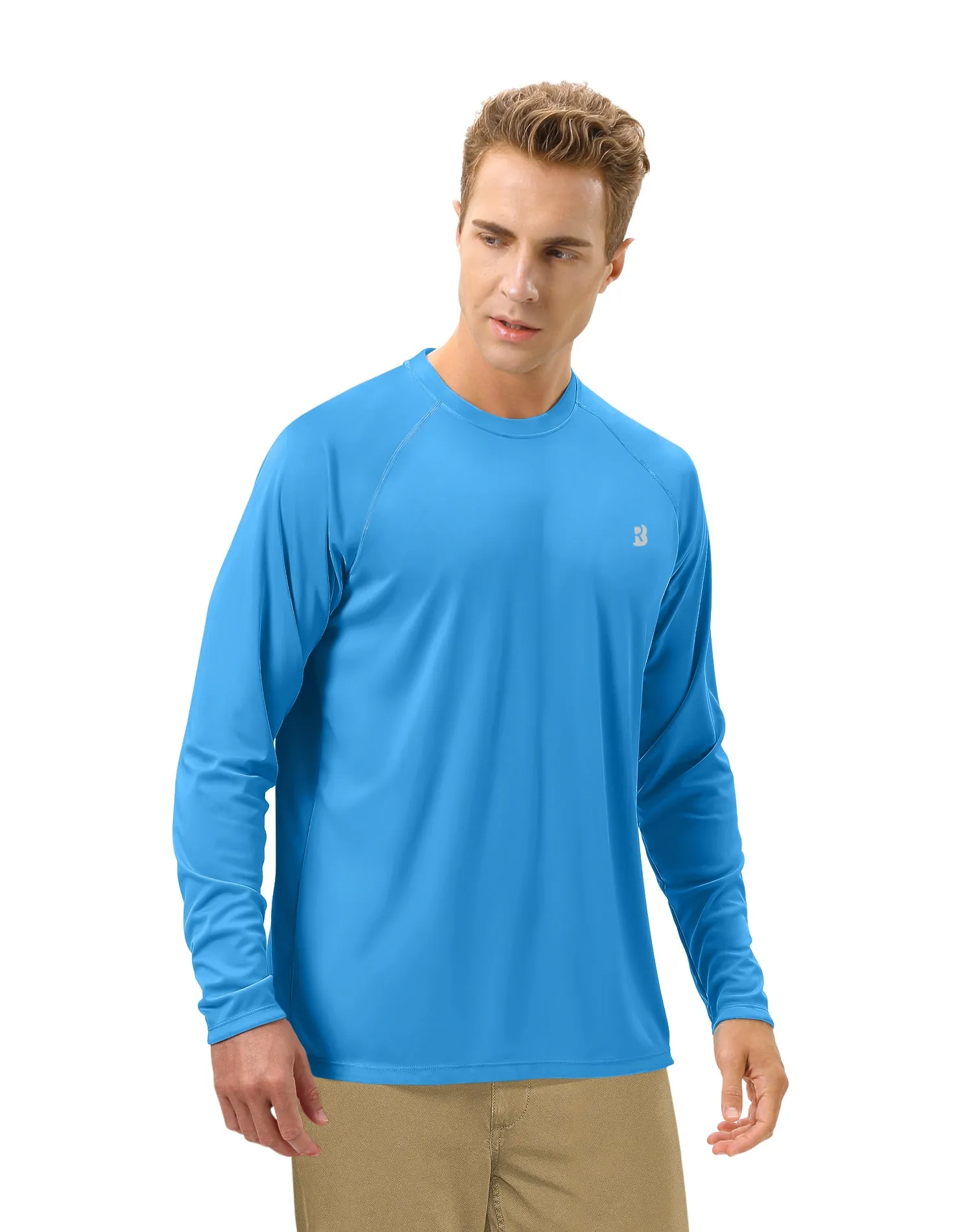 Roadbox Men's 2 Pack UV Sun Protection SPF UPF 50  Long Sleeve Quick Dry Fishing Shirts Outdoor Rash Guard for Running Hiking Swimming
