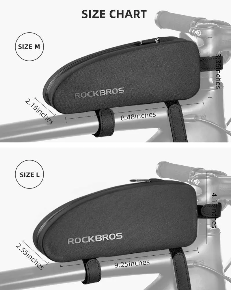 RockBros Road Bike Waterproof Cycling Front Tube Frame Storage Bag