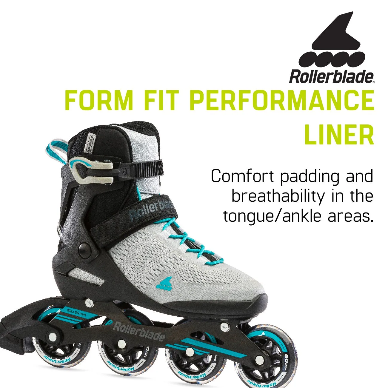 Rollerblade Spark 80 W Inline Skates - Grey/Turquoise