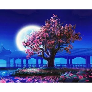 Romantic Moon Night - Canvastly DIY Paint By Numbers