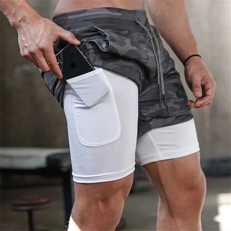 Running Shorts Men 2 In 1 Quick Dry Fitness Jogging Shorts