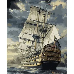 Sailing Ship - Canvastly DIY Paint By Numbers
