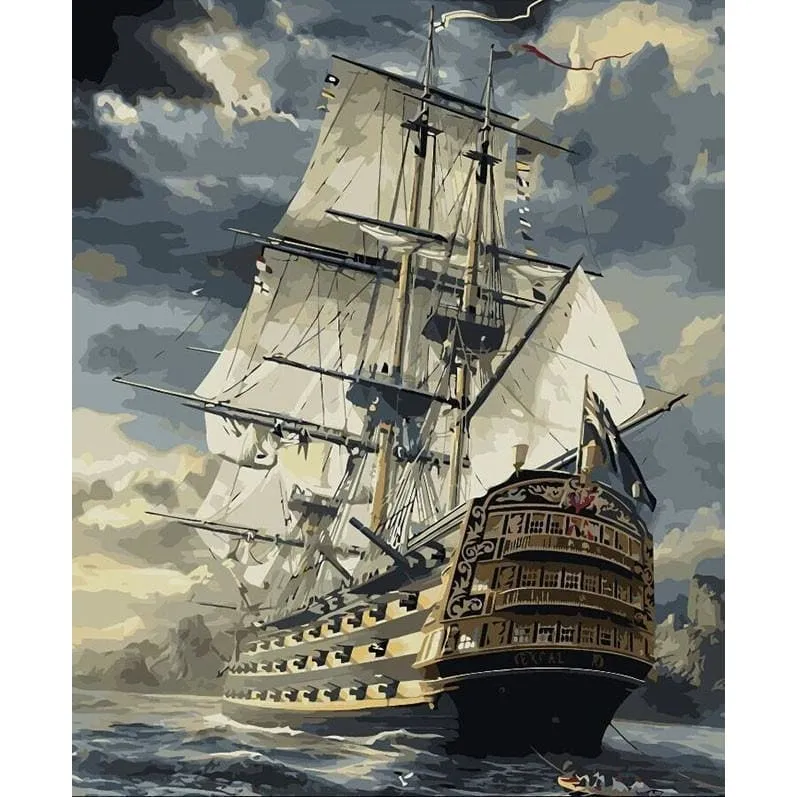 Sailing Ship - Canvastly DIY Paint By Numbers