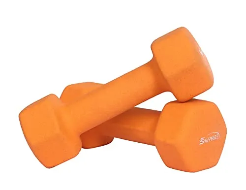 SAPPHIRE Neoprene Coated Dumbbells 1.5 kg for Gym/ home PACK OF 2/Integrated Grippy Weights All-Purpose Color Coded Dumbbell Set