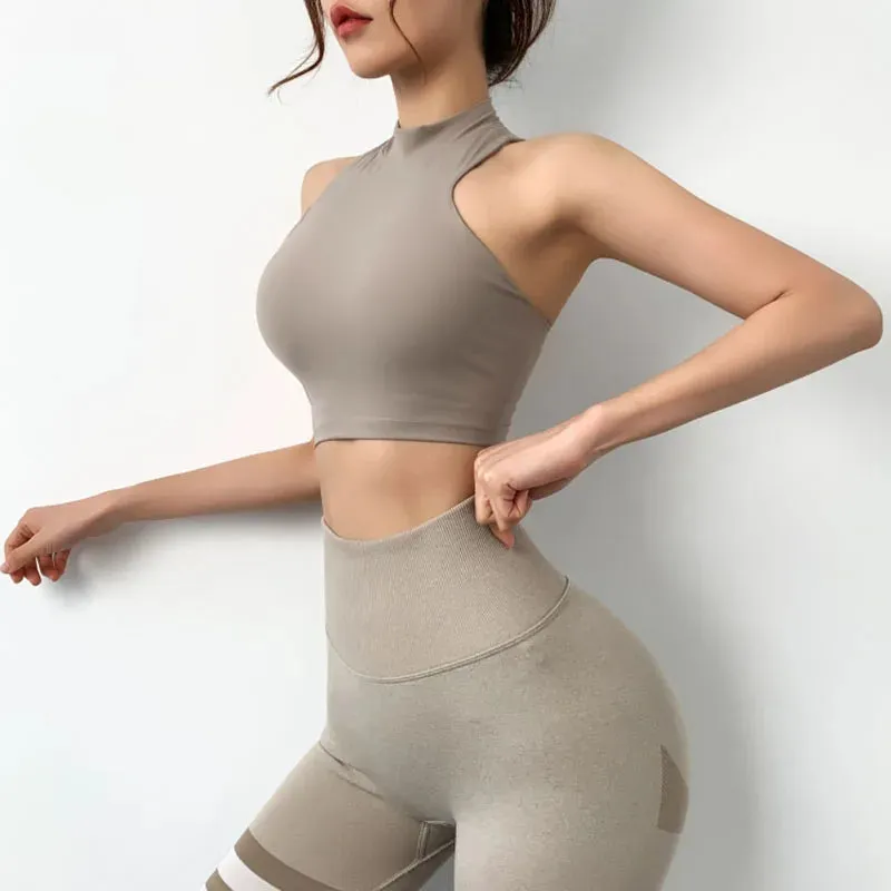 Sexy T-Back Sport Bra Women - Gym Fitness Top Yoga Bra, Shockproof Workout Training Underwear Sportswear