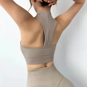 Sexy T-Back Sport Bra Women - Gym Fitness Top Yoga Bra, Shockproof Workout Training Underwear Sportswear