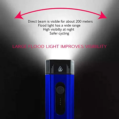 SHIVEXIM Waterproof Rechargeable USB Charging Cycle Front LED Light Headlight (Blue)