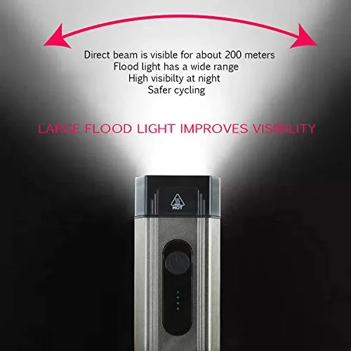 SHIVEXIM Waterproof Rechargeable USB Charging Cycle Front LED Light Headlight (Grey)