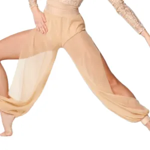 Side Split Dance Sport Pants High Waist Puff Legs