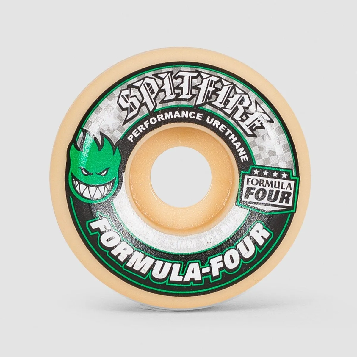 Spitfire Formula Four Conical 101D Skateboard Wheels Natural/Green 53mm