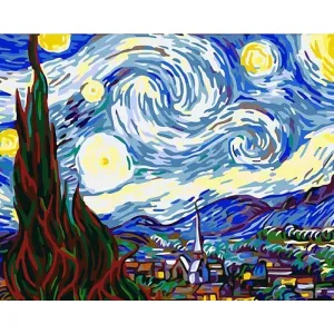 Starry Night - Canvastly DIY Paint By Numbers