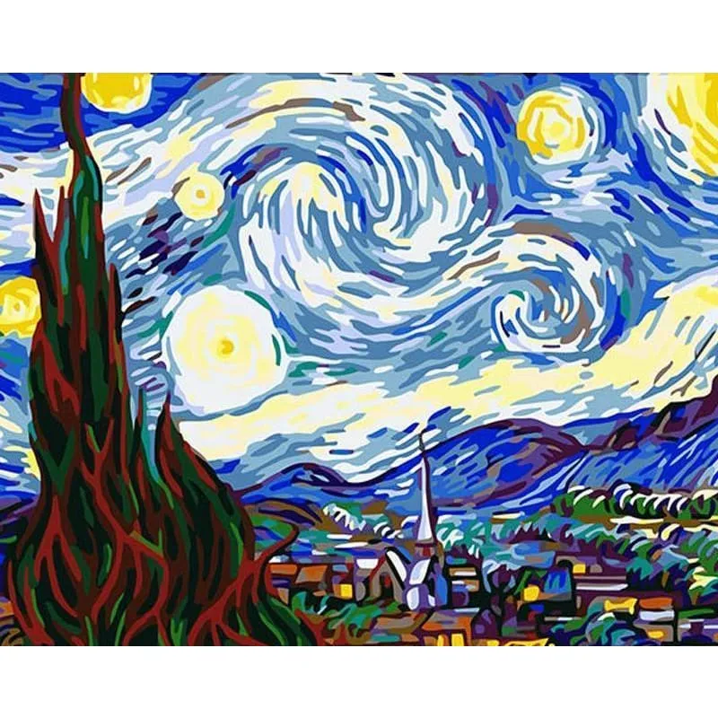 Starry Night - Canvastly DIY Paint By Numbers