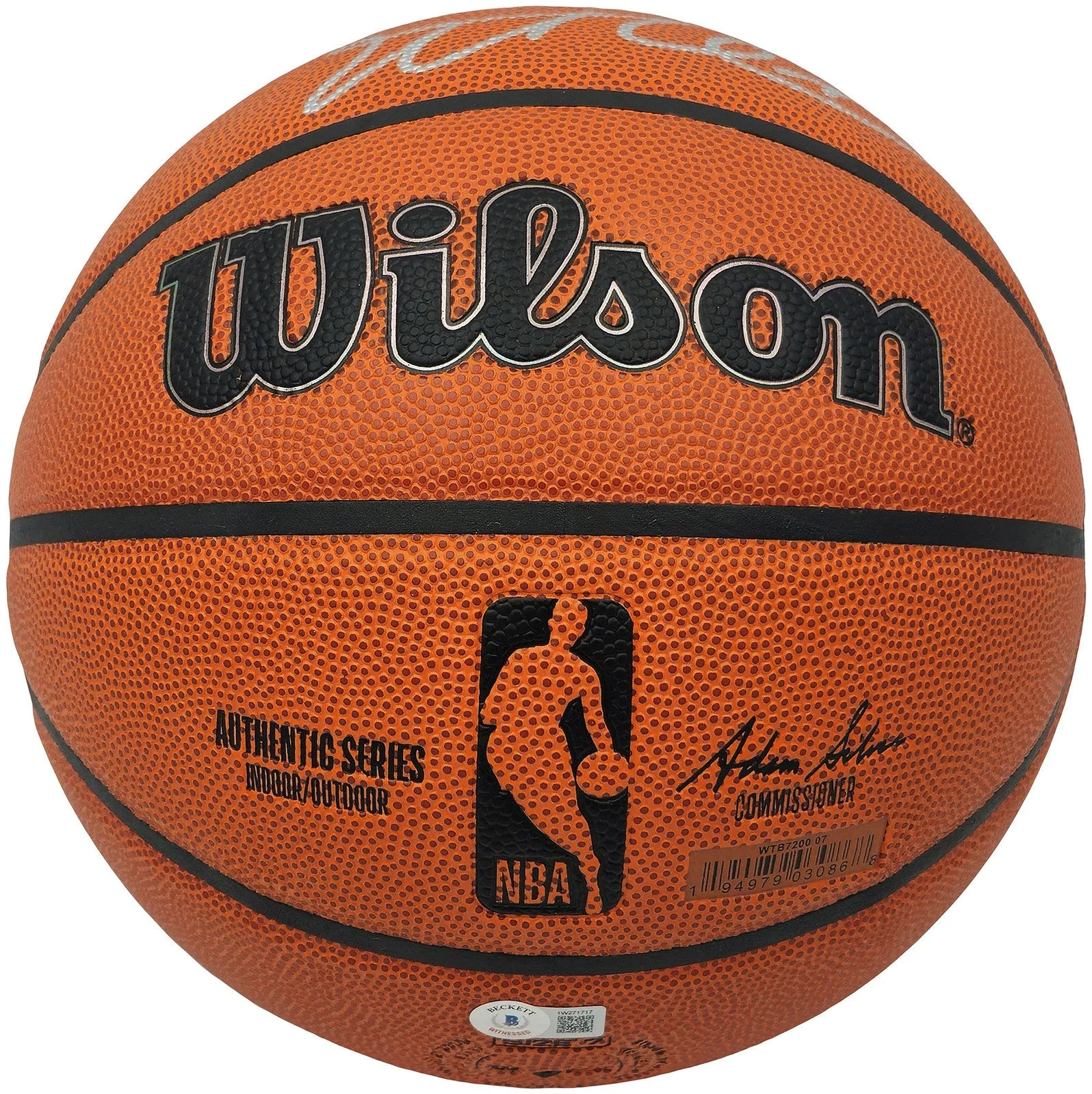 STOCKTON & MALONE AUTOGRAPHED INDOOR/OUTDOOR BASKETBALL JAZZ BECKETT 235781