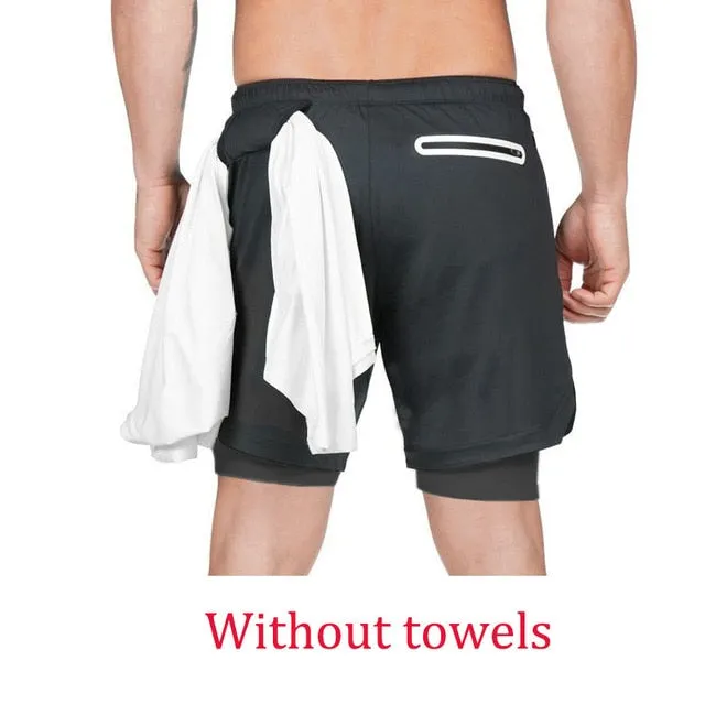 Summer Running Shorts Men 2 in 1 Sports Jogging Fitness Shorts Training Quick Dry Mens Gym Men Shorts Sport gym Short Pants