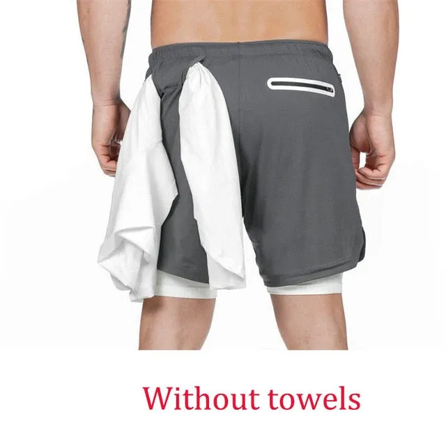 Summer Running Shorts Men 2 in 1 Sports Jogging Fitness Shorts Training Quick Dry Mens Gym Men Shorts Sport gym Short Pants