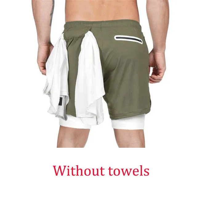 Summer Running Shorts Men 2 in 1 Sports Jogging Fitness Shorts Training Quick Dry Mens Gym Men Shorts Sport gym Short Pants