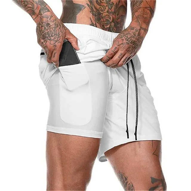 Summer Running Shorts Men 2 in 1 Sports Jogging Fitness Shorts Training Quick Dry Mens Gym Men Shorts Sport gym Short Pants