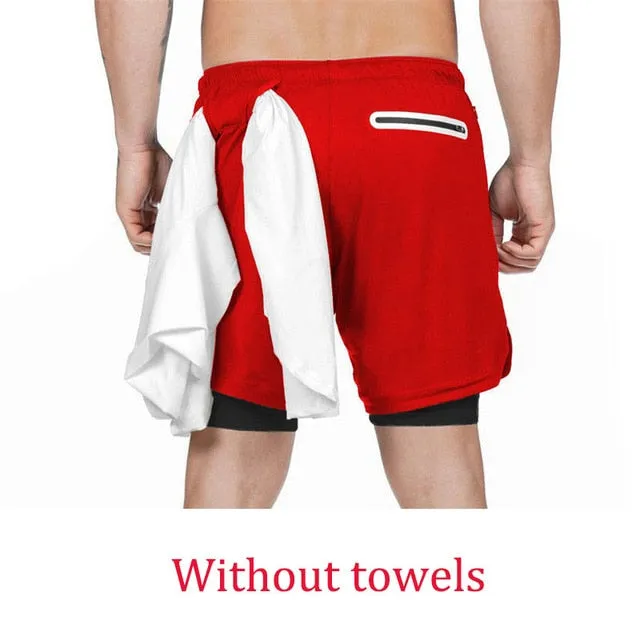 Summer Running Shorts Men 2 in 1 Sports Jogging Fitness Shorts Training Quick Dry Mens Gym Men Shorts Sport gym Short Pants