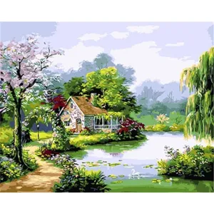 Summerhouse by the Lake – Canvastly DIY Paint By Numbers