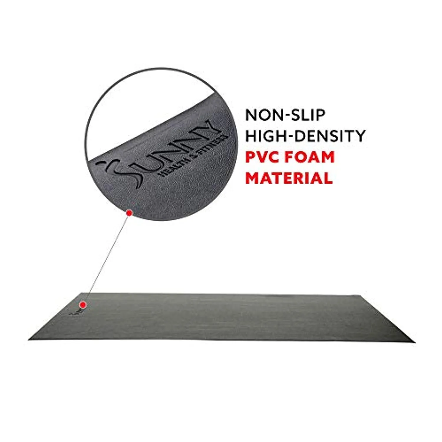 Sunny Health & Fitness Exercise Equipment Mat - Treadmill Mat, Exercise Bike Mat, Fitness Mat, Elliptical Mat, Jump Rope Mat, Gym Mat Use on Hardwood Floors and Carpet Protection